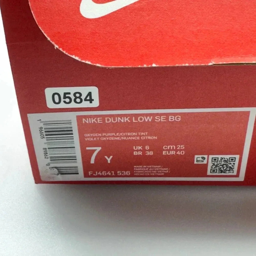 Nike Kids Shoes Dunk Low Easter FJ4641536 Athletic Sneakers White/Purple 7Y - Picture 8 of 8